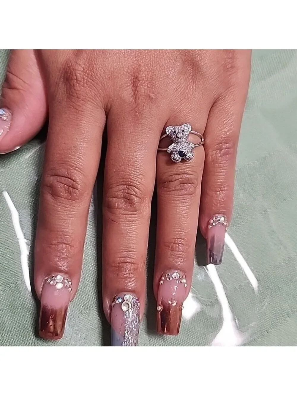 Brand New Sterling Silver 925 Teddy Bear Ring